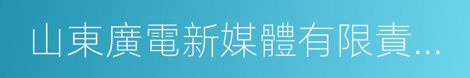 山東廣電新媒體有限責任公司的同義詞