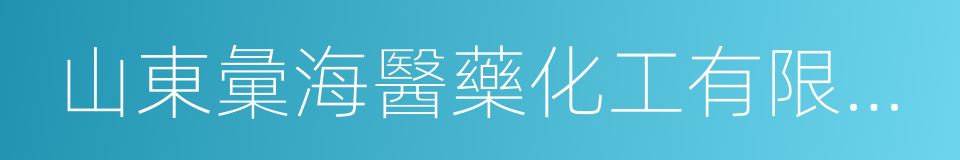 山東彙海醫藥化工有限公司的同義詞