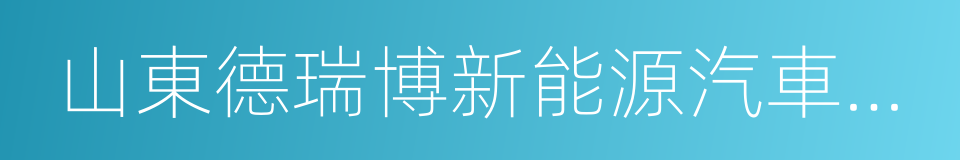 山東德瑞博新能源汽車制造有限公司的同義詞