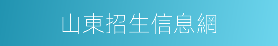 山東招生信息網的同義詞