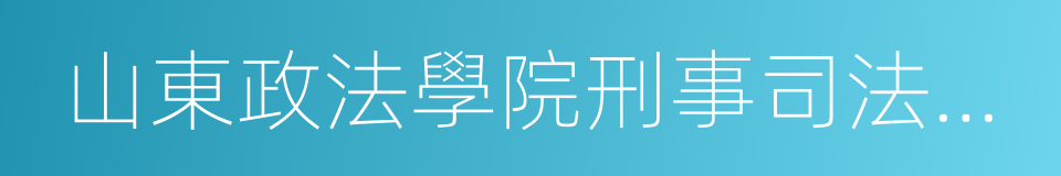 山東政法學院刑事司法學院的同義詞