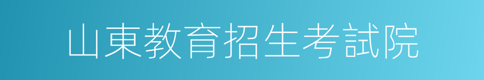 山東教育招生考試院的同義詞