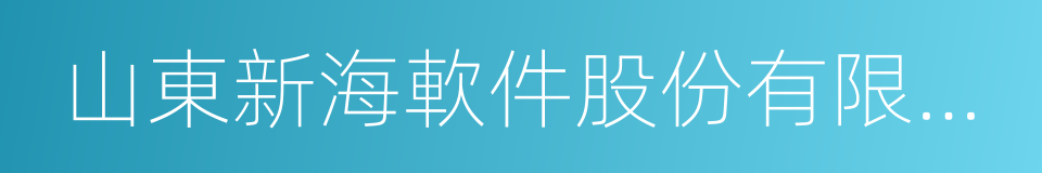 山東新海軟件股份有限公司的同義詞