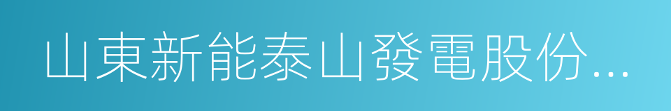 山東新能泰山發電股份有限公司的同義詞