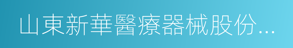 山東新華醫療器械股份有限公司的同義詞