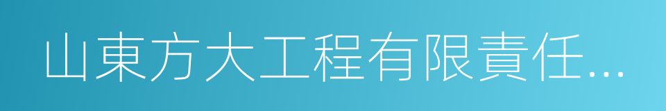 山東方大工程有限責任公司的同義詞