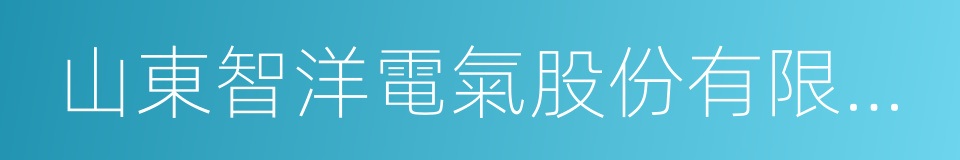 山東智洋電氣股份有限公司的同義詞