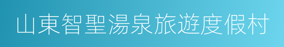 山東智聖湯泉旅遊度假村的同義詞