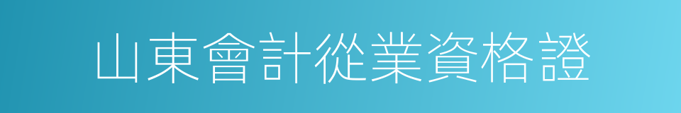 山東會計從業資格證的同義詞