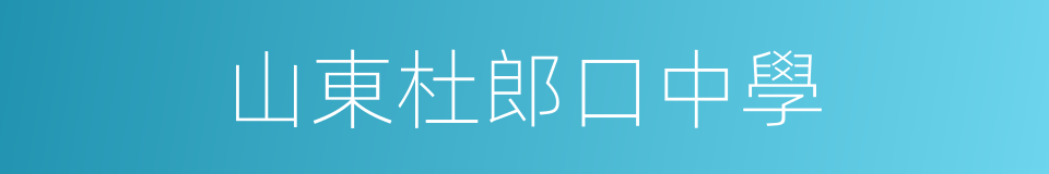 山東杜郎口中學的同義詞
