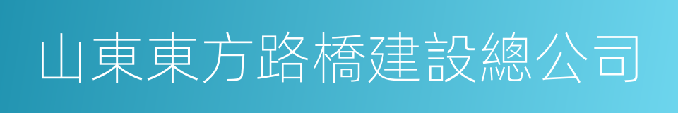 山東東方路橋建設總公司的同義詞