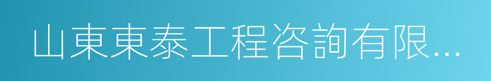 山東東泰工程咨詢有限公司的同義詞