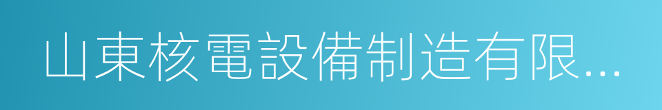 山東核電設備制造有限公司的同義詞