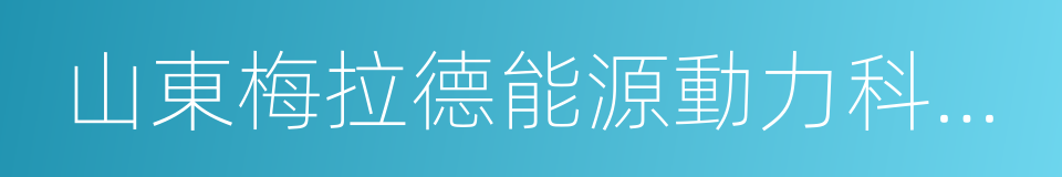 山東梅拉德能源動力科技有限公司的同義詞