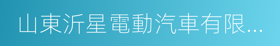 山東沂星電動汽車有限公司的同義詞