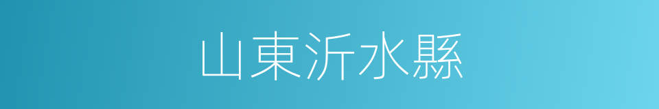 山東沂水縣的同義詞