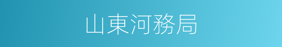 山東河務局的同義詞