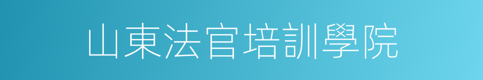 山東法官培訓學院的同義詞