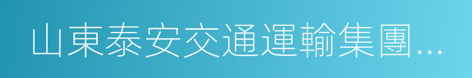 山東泰安交通運輸集團有限公司的同義詞