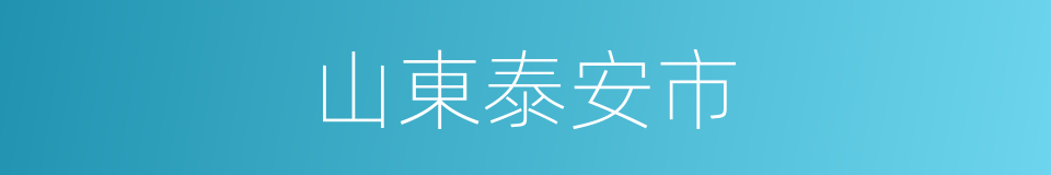 山東泰安市的同義詞