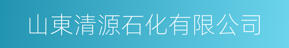 山東清源石化有限公司的同義詞