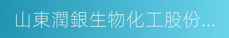 山東潤銀生物化工股份有限公司的同義詞