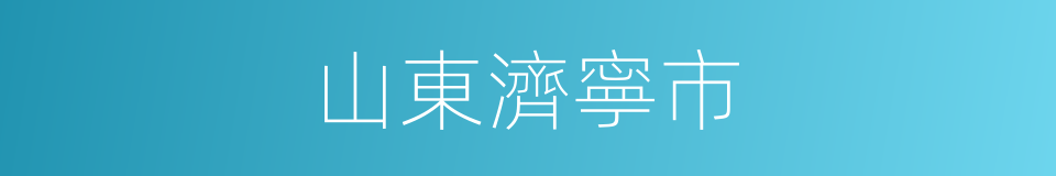 山東濟寧市的同義詞