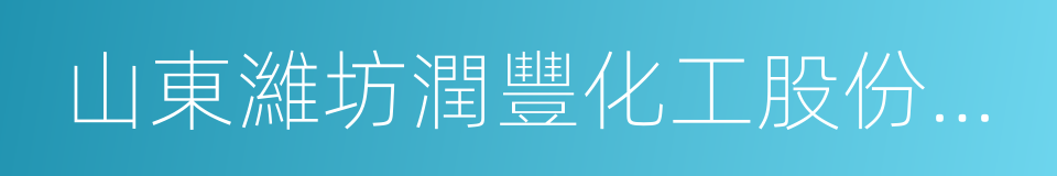 山東濰坊潤豐化工股份有限公司的同義詞