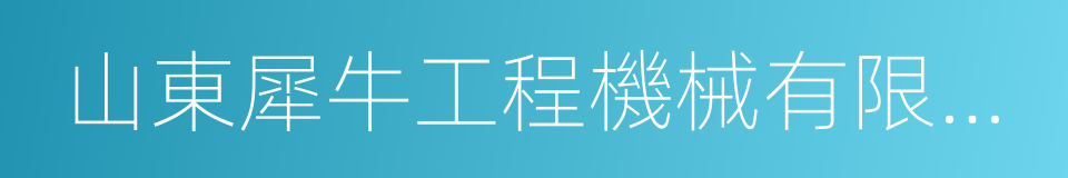 山東犀牛工程機械有限公司的同義詞