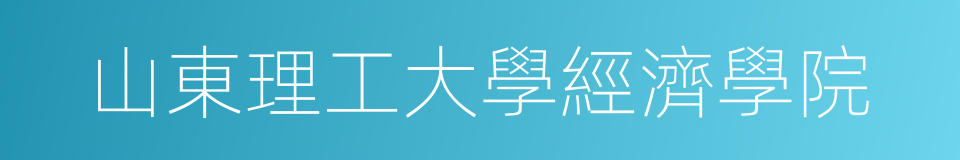 山東理工大學經濟學院的同義詞