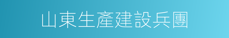 山東生產建設兵團的同義詞