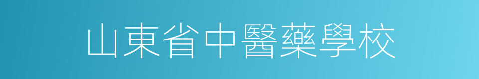 山東省中醫藥學校的同義詞