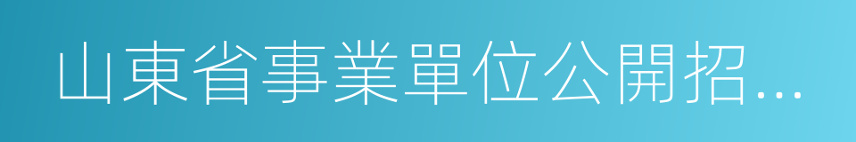 山東省事業單位公開招聘工作規程的同義詞