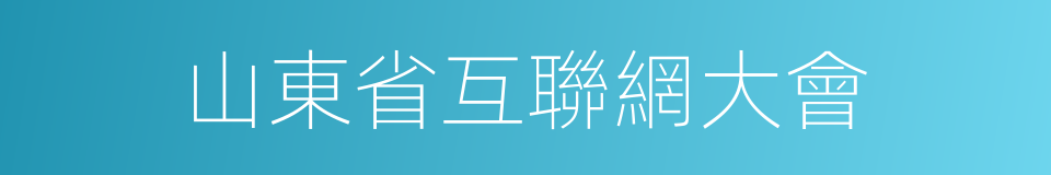 山東省互聯網大會的同義詞
