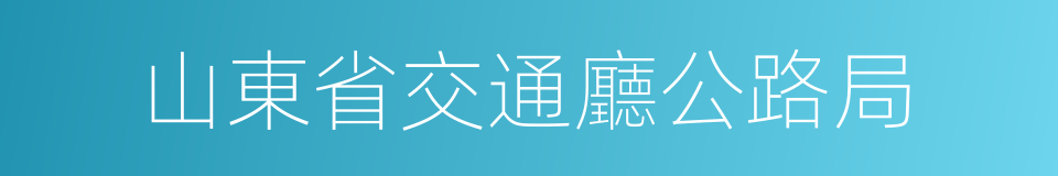 山東省交通廳公路局的同義詞