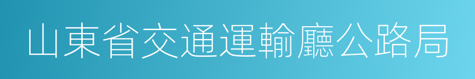 山東省交通運輸廳公路局的同義詞