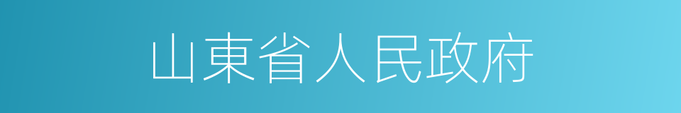 山東省人民政府的同義詞