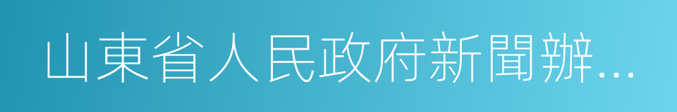 山東省人民政府新聞辦公室的同義詞