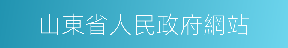 山東省人民政府網站的同義詞