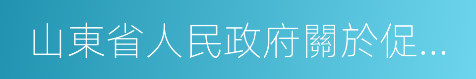 山東省人民政府關於促進大數據發展的意見的同義詞