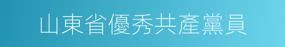 山東省優秀共產黨員的同義詞