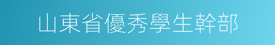 山東省優秀學生幹部的同義詞