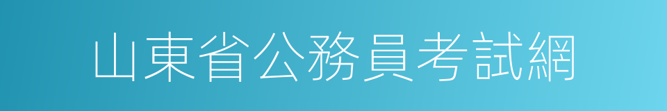 山東省公務員考試網的同義詞