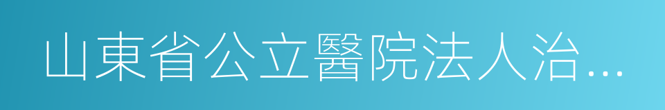 山東省公立醫院法人治理結構建設實施方案的同義詞