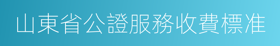山東省公證服務收費標准的同義詞