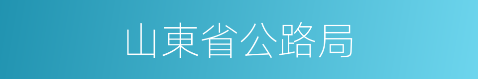 山東省公路局的同義詞