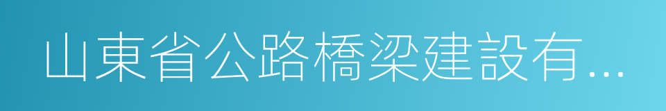 山東省公路橋梁建設有限公司的同義詞