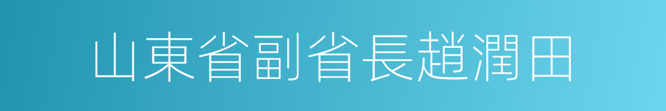 山東省副省長趙潤田的同義詞