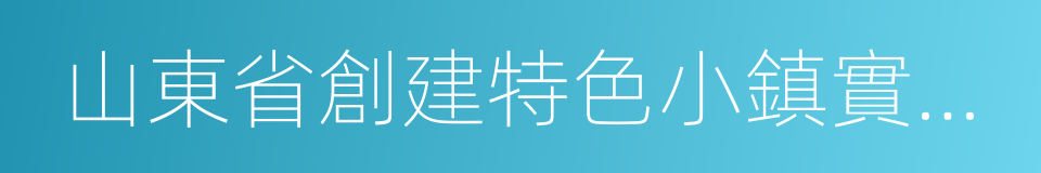 山東省創建特色小鎮實施方案的同義詞