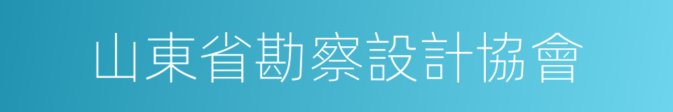 山東省勘察設計協會的同義詞